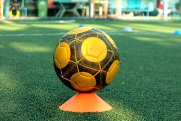 soccer ball on the field