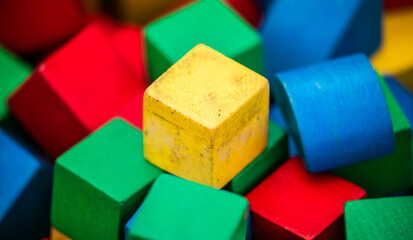 Colourful Wooden Children's Building Blocks
