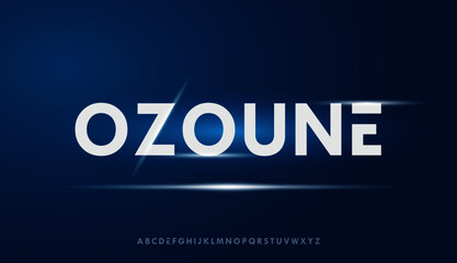 Ozoune, Uppercase abstract technology futuristic alphabet font. digital space typography vector illustration design.