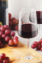 Red wine in a transparent white glass