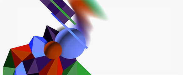 Trendy 3d geometric composition, design template for business or technology presentation, internet poster or web brochure cover