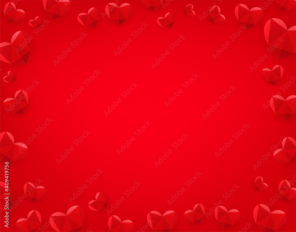 Poster frame with the hearts. vector template for greetings