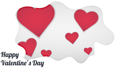 Valentines Day background with heart pattern and typography Happy Valentines Day text on white background. Vector illustration. Romantic quote postcard, postcard, invitation, banner template.