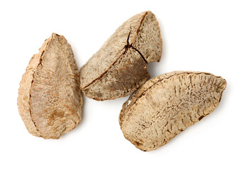 Brazil nuts on white background