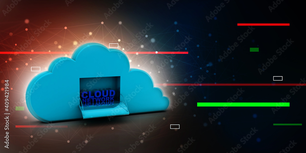 Poster 3d rendering file storage in cloud management