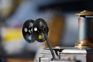 An antique film projector on a flee market in Spain.