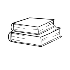 books sketch vector and illustration, black and white.