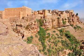 Fototapeta na wymiar Kawkaban, Yemen, an ancient fortress town on a hill