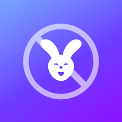 Not tested on animals icon, vector