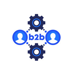 B2B icon, Business to business vector