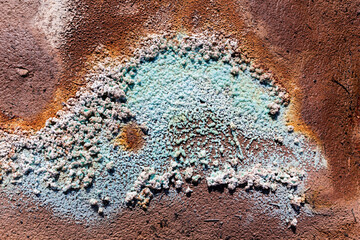 Abstract textures and formations on the banks of Rio Tinto river, Andalusia Spain.