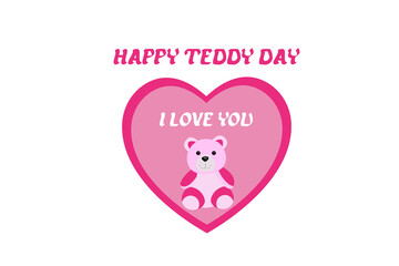 illustration of happy teddy day background with heart shapes, gift boxes, roses vector creative design for greeting cards, banners, brouchers, backgrounds.
