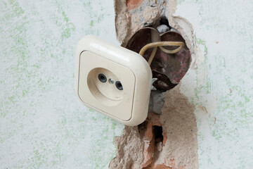 one danger outlet fell out of the wall.