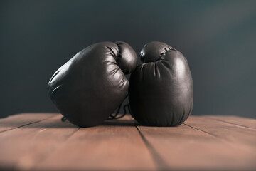 black boxing gloves