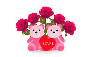 illustration of happy teddy day background with heart shapes, gift boxes, roses vector creative design for greeting cards, banners, brouchers, backgrounds.
