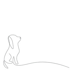 Dog on white background drawing, vector illustration
