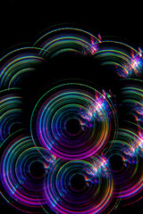 abstract illustration, color light , black background