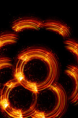 abstract illustration, color light , black background