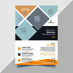 Business Flyer Template, Creative Brochure Cover and Poster Design, a4 size page