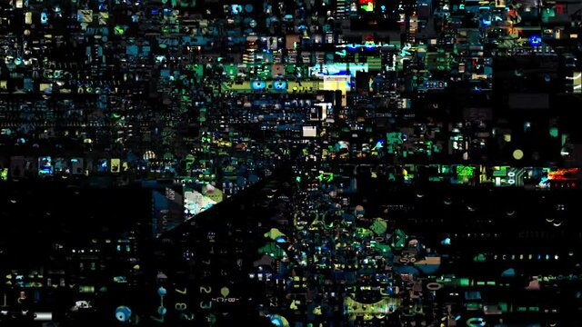 Glithc overlay video with electronic circuit board texure design	
