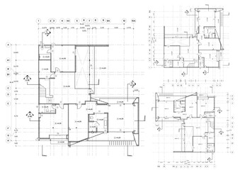 Write a blueprint architecture for building. - obrazy, fototapety, plakaty