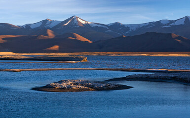 Tso Kar salt water lake in Rupsha valley, Ladakh, North India.