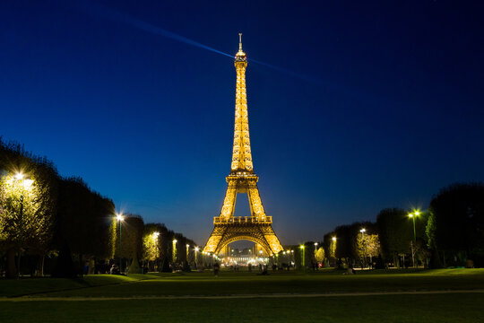 Paris, France, September 2016. The Eiffel tower is one of the most recognizable landmarks in the world at night