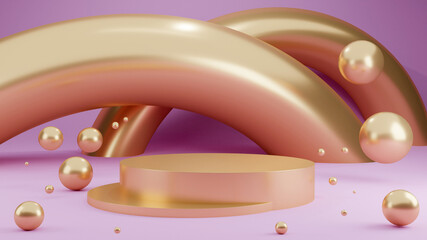 3d rendered. Pedestal for platform or Display, product stand.