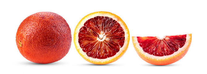 blood orange on white background