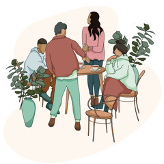 Group of friends spending time together