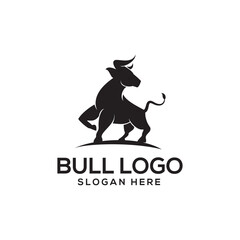 strong bull logo design illustration modern vector