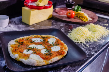 making pizza