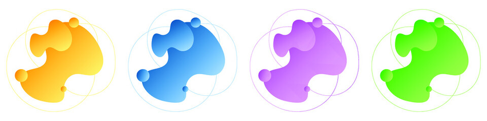 Liquid abstract color shapes. Paint forms. Art composition.