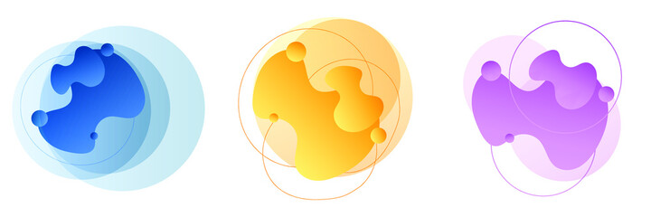 Liquid abstract color shapes. Paint forms. Art composition.