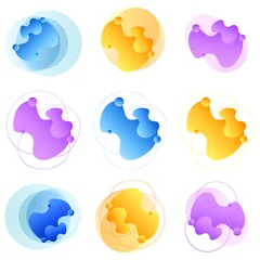 Gordijnen Liquid abstract color shapes. Paint forms. Art composition. © flexelf