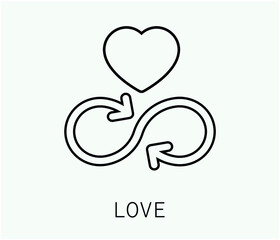  love vector icon.  Editable stroke. Symbol in Line Art Style for Design, Presentation, Website or Apps Elements, Logo. Pixel vector graphics - Vector