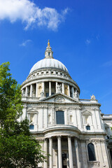 St Paul's Cathedral in London, UK. Springtime