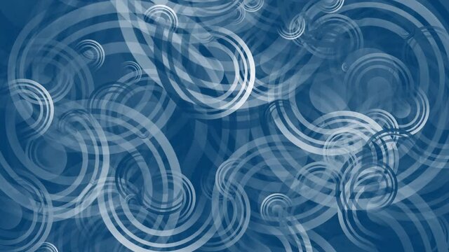 2d animation blue background with spray of white circle woven braided