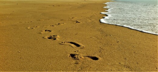 footprints on the beach