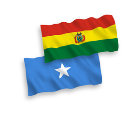 Flags of Bolivia and Somalia on a white background