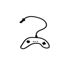 doodle game controller. Vector black line illustration