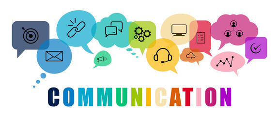 Communication sign vector with speech bubbles pictogram 