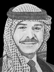 H.M. Late King Hussein Bin Talal, Portrait from Jordan 1 Dinar 1995 Banknotes.