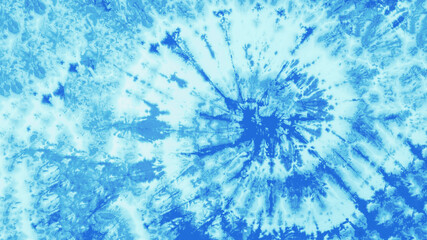 Obraz premium Abstract colorful blue turquoise aquamarine art design batik spiral swirl shibori technology tie dye pattern textile texture background banner 