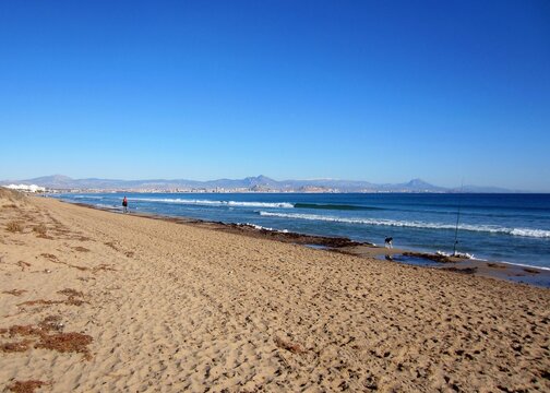 Alicante bay coast and city Spain
