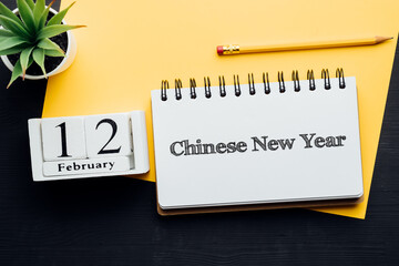 Chinese New Year day of winter month calendar february
