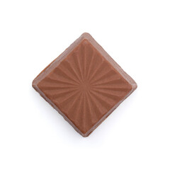 Chocolate icy square on white