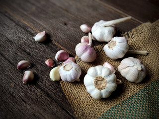 garlic on a table