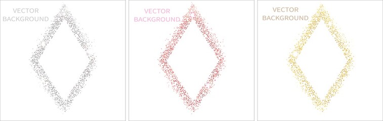 Sparkling dust isolated on white background with space for text. For social media posts, mobile apps, banners design and web/internet. Glitter style. Vector set.