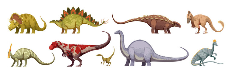 Dinosaurs Cartoon Set © Macrovector